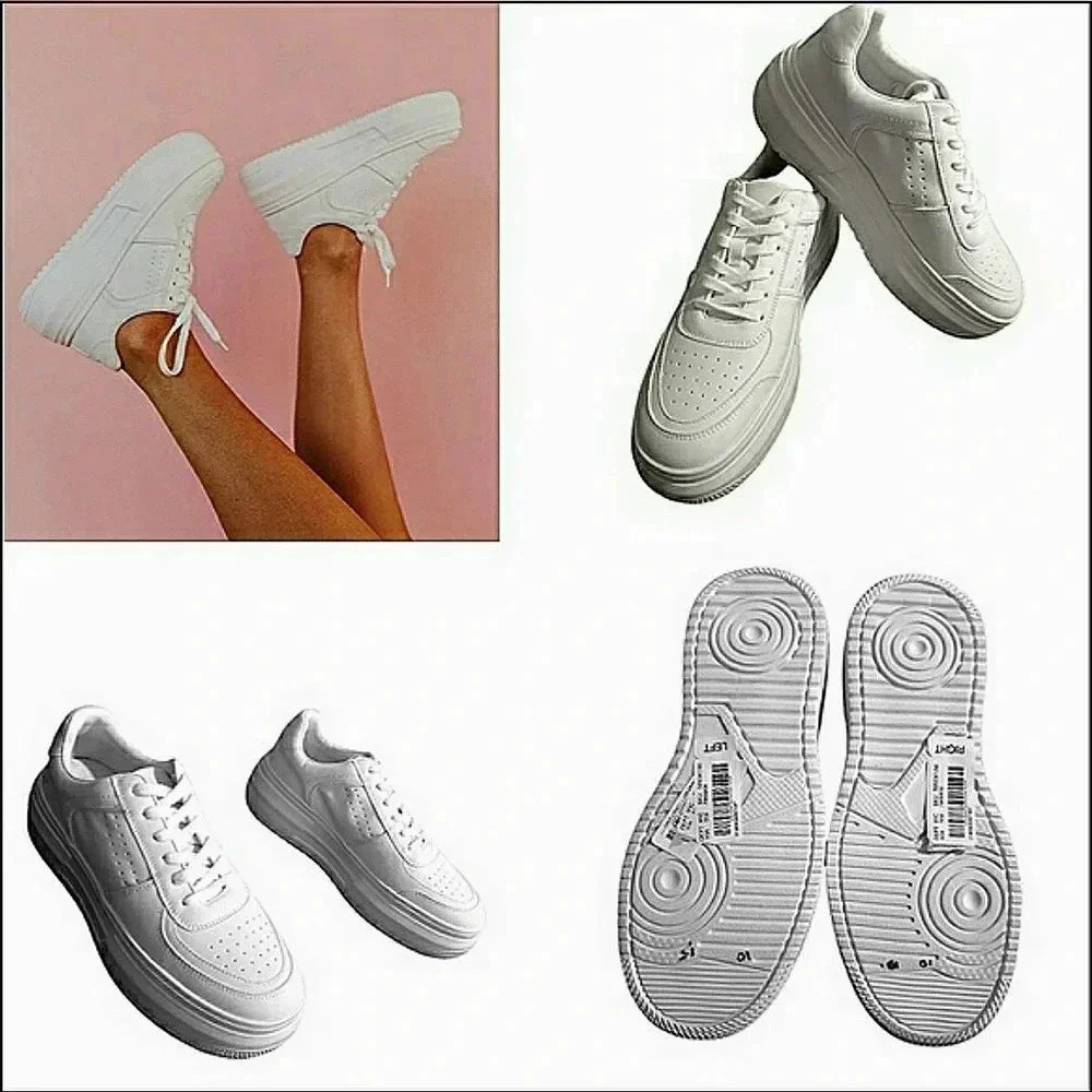 Sporty 10 White Retro Preppy Leather Coastal Stylish Sneakers New